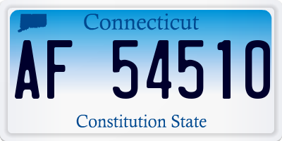 CT license plate AF54510