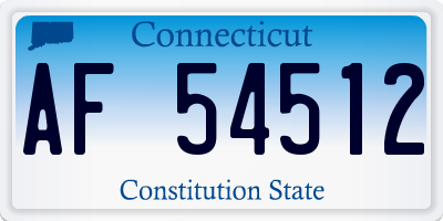CT license plate AF54512