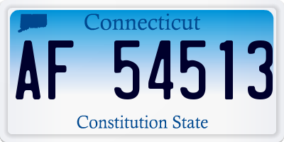 CT license plate AF54513
