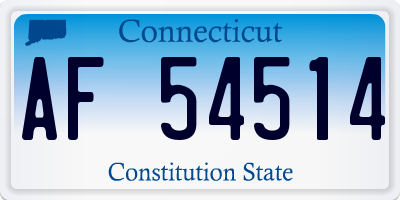 CT license plate AF54514