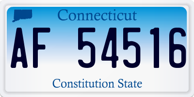 CT license plate AF54516