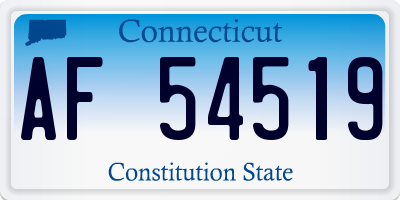 CT license plate AF54519