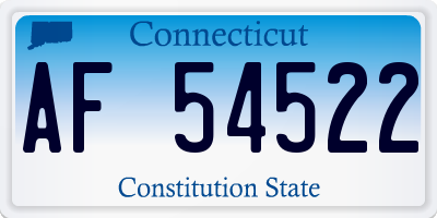 CT license plate AF54522