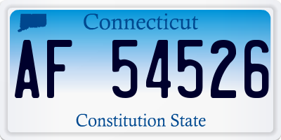 CT license plate AF54526