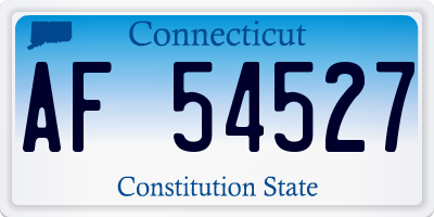 CT license plate AF54527