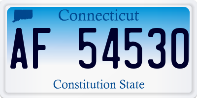 CT license plate AF54530
