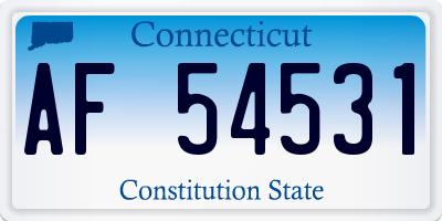 CT license plate AF54531