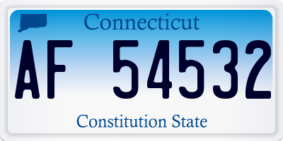 CT license plate AF54532