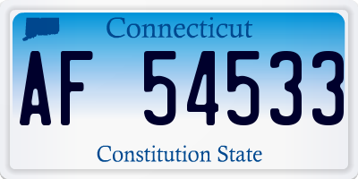 CT license plate AF54533