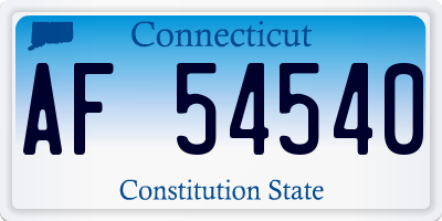 CT license plate AF54540