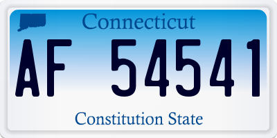 CT license plate AF54541
