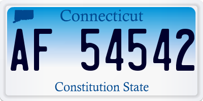 CT license plate AF54542