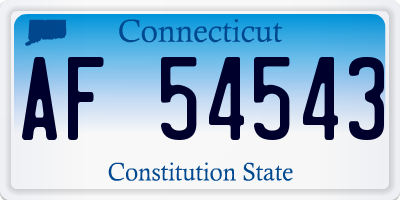 CT license plate AF54543