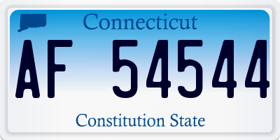 CT license plate AF54544