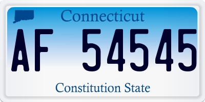 CT license plate AF54545