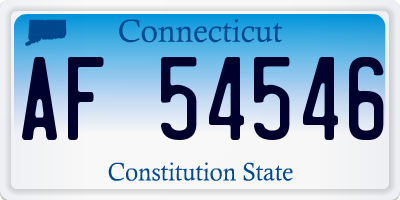 CT license plate AF54546