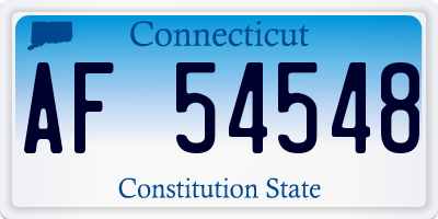 CT license plate AF54548