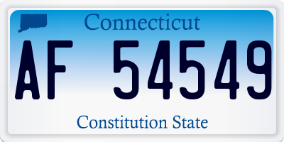 CT license plate AF54549