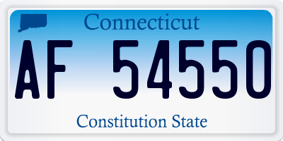 CT license plate AF54550