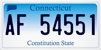 CT license plate AF54551