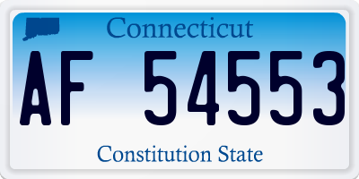 CT license plate AF54553