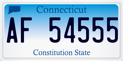 CT license plate AF54555