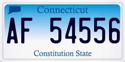 CT license plate AF54556