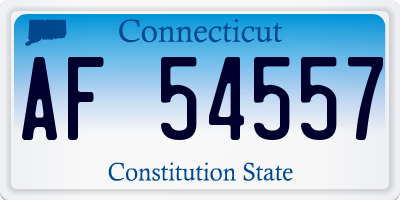 CT license plate AF54557