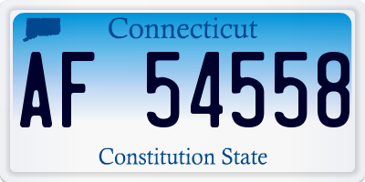 CT license plate AF54558