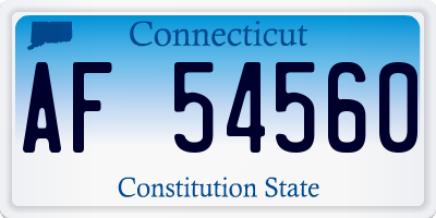 CT license plate AF54560