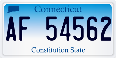 CT license plate AF54562
