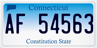 CT license plate AF54563