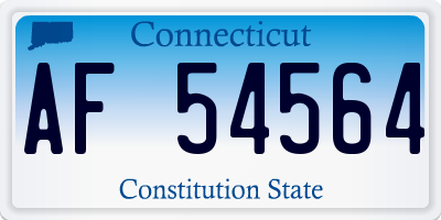 CT license plate AF54564