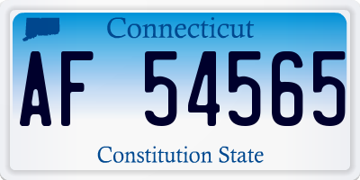 CT license plate AF54565