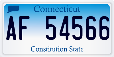 CT license plate AF54566