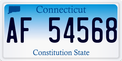 CT license plate AF54568