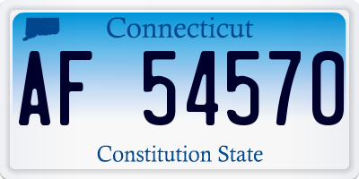 CT license plate AF54570