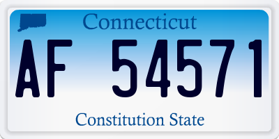 CT license plate AF54571