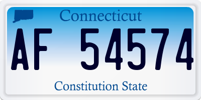 CT license plate AF54574