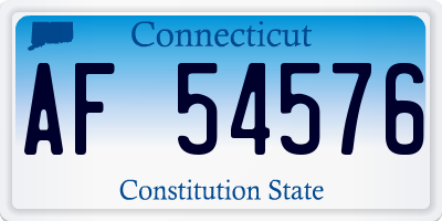 CT license plate AF54576