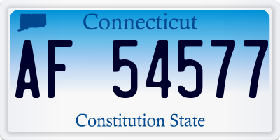 CT license plate AF54577