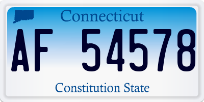 CT license plate AF54578