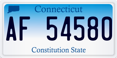 CT license plate AF54580