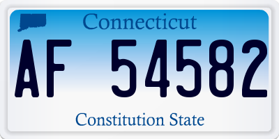 CT license plate AF54582