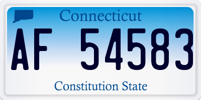 CT license plate AF54583