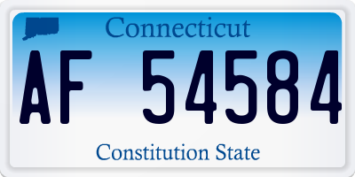 CT license plate AF54584