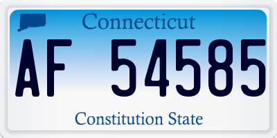 CT license plate AF54585