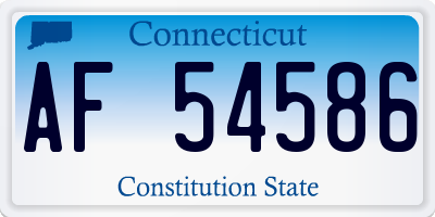 CT license plate AF54586