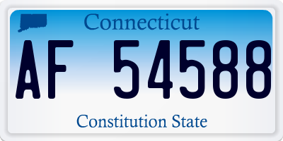 CT license plate AF54588