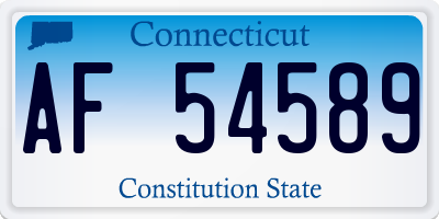 CT license plate AF54589